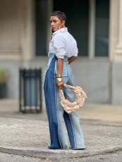 Plus Size Fashion Patchwork Washed Loose Jeans GYLN-9207