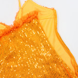 Sexy Hollow Out Sequin Mini Dress CYA-902058