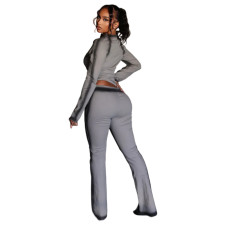 Casual Print Zipper Long Sleeve Pants Suit MEM-88675