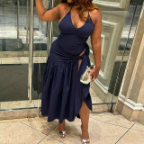 Sexy Backless Bodysuit Tie Up Long Skirt 2 Piece Set BLG-S4817189A