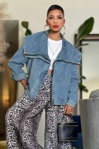 Fashion Large Lapel Denim Coat GYLN-1494