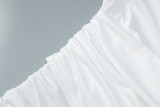 Solid Color Ruched Mini Dress GLAG-D5820041F