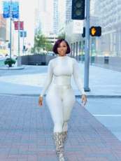 Snake Print Long Sleeve Tight Two Piece Pants Set OLYF-6193