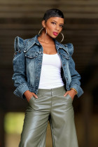 Hollow Out Long Sleeve Denim Short Coat GYLN-1616