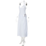 Sexy Backless Bodysuit Tie Up Long Skirt 2 Piece Set BLG-S4817189A