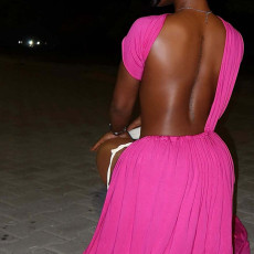 Solid Color Hollow Out Patchwork Maxi Dress GLAG-D5920119F