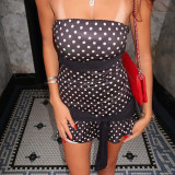 Polka Dot Print Wrap Chest Mini Dress GLAG-D5920273F