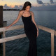 Solid Color Halterneck Backless Maxi Dress GLAG-D5920317F