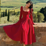 Long Sleeve Backless Cross Tie Up Maxi Dress GLAG-D5820125H