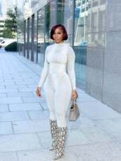 Snake Print Long Sleeve Tight Two Piece Pants Set OLYF-6193