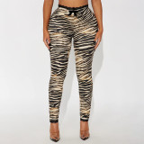 Casual Print Lace Patchwork Pants GSBD-J25PT367