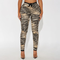 Casual Print Lace Patchwork Pants GSBD-J25PT367