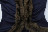 Patchwork Furzzy Solid-Color Jacket GLAG-C5920283G