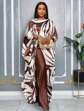Loose Printed Tie-Waist Long Robe Wide Leg Pants Suit GKEN-ATP051016