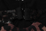 Leopard Print Lace Patchwork Sling Mini Dress GLAG-D5820001F