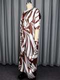 Loose Printed Tie-Waist Long Robe Wide Leg Pants Suit GKEN-ATP051016