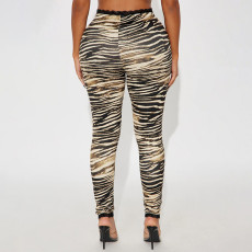 Casual Print Lace Patchwork Pants GSBD-J25PT367