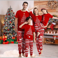 Christmas Print Matching Family Pajama Set GSGS-0651#