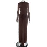 Backless Long Sleeve Ribbon Dress+Tulle Shawl Two-Piece Set GDSF-D25ST485