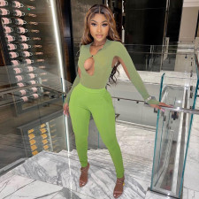 Hollow Out Long Sleeve Bodysuit GFRT-6397TL