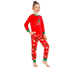 Christmas Letter Print Matching Family Long-Sleeve Pajama Set GSGS-0720