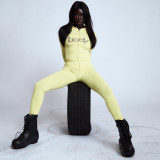 Letter Print Long Sleeve Hooded Pants Suit GSLF-K25S77547