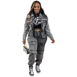 Fashion Long Sleeve Denim Two Piece Pants Set NYF-NY8158