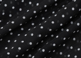 Polka Dot Print Chiffon Layered Flower Bud Mini Dress GLAG-D5820153H