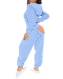 Hooded Cute Plush Long-Sleeve Jumpsuit GXHF-80223