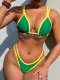 Color Block Bikinis Swimsuit 2 Piece Set CASF-6650