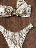 Print Single Shoulder Sexy Bikinis Swimsuit CASF-6788