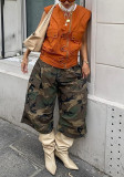 Camouflage Print Loose Wide Leg Seven-Tenths Pants GXHF-M81018