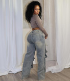 Removable Button Straight Jeans GXHF-M81208