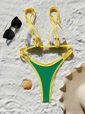 Color Block Bikinis Swimsuit 2 Piece Set CASF-6650