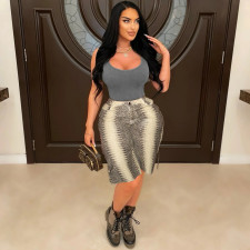 Printed Python Pattern Seven-Tenths Pants GXHF-M80803