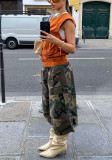 Camouflage Print Loose Wide Leg Seven-Tenths Pants GXHF-M81018