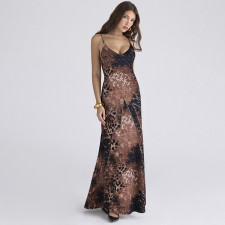 Leopard Print Tie Up Maxi Dress GLAG-D5920284G