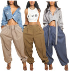 Solid Color Loose Ninth Pant GXHF-M80614