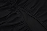 Solid Color Halterneck Mesh Midi Dress GLAG-D5920287F