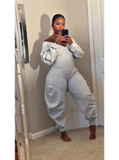 V Neck Long Sleeve Sport Jumpsuit GXHF-80807