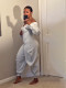 V Neck Long Sleeve Sport Jumpsuit GXHF-80807