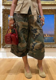 Camouflage Print Loose Wide Leg Seven-Tenths Pants GXHF-M81018