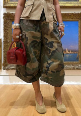 Camouflage Print Loose Wide Leg Seven-Tenths Pants GXHF-M81018