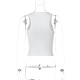 Letter Print Sleeveless Tank Tops GLAG-T5A20439G