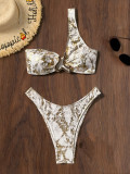 Print Single Shoulder Sexy Bikinis Swimsuit CASF-6788