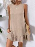 Ruffled Sleeveless Casual Dress GYOU-CX2526