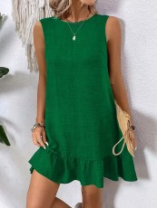 Ruffled Sleeveless Casual Dress GYOU-CX2526