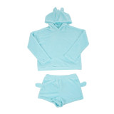 Plus Size Cat Embroidered Plush Long-Sleeve Two-Piece Pajama Set GXHF-Y88560