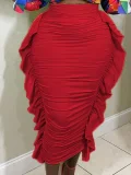 Casual Pleated Slim Half Body Skirt ZDF-31325