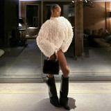 Solid Color Long Sleeve Tassel Tops Coats GZJQ-W25L84137